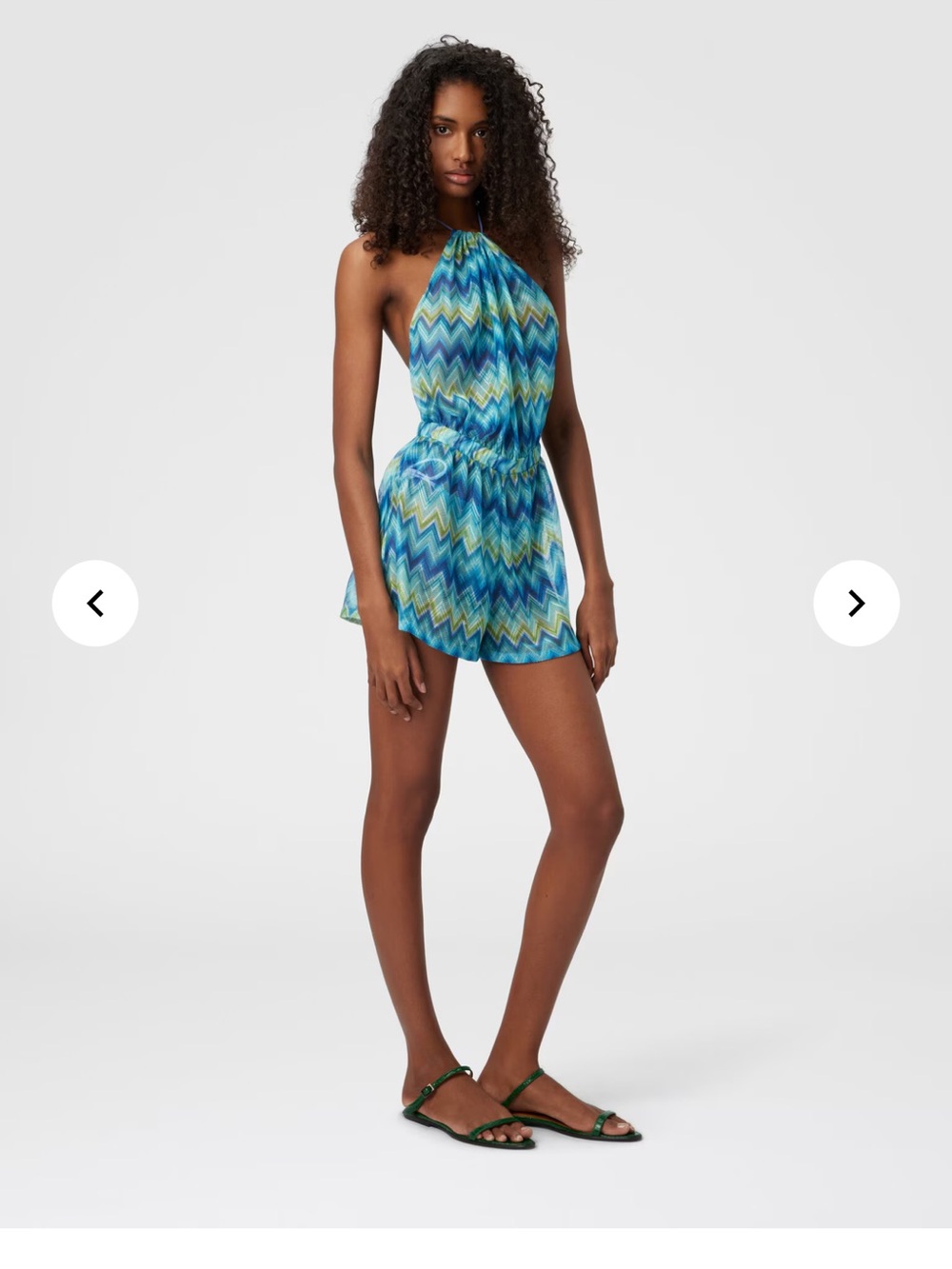 Missoni Blue-Green Zigzag Knit Top